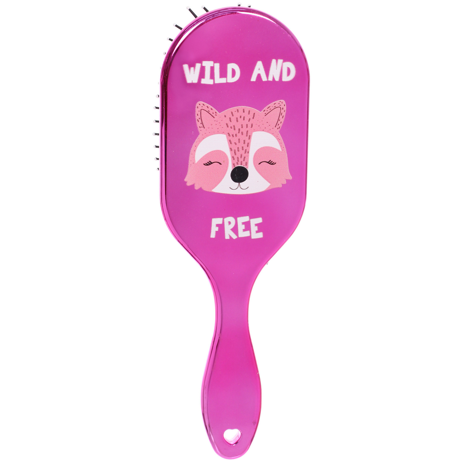 Расческа массажная зеркальная "Animals", лисички, микс 4 цвета, 7,5*23 см (блистер Ultramarine)