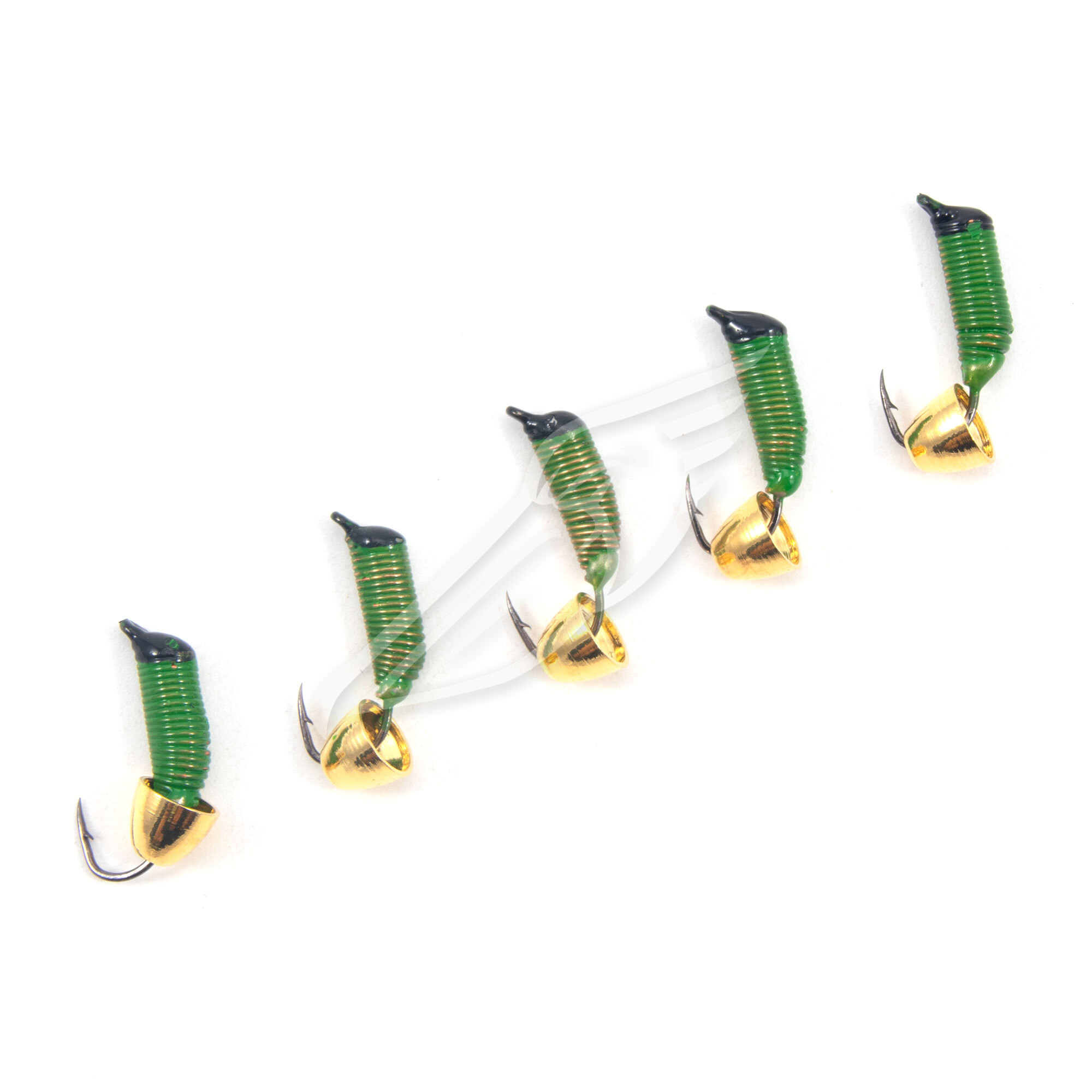 Мормышка вольф. безнасадочная "ЯМАН" Ручейник №5, d-2 мм, L-9.5 мм, вес 0,90 гр., колокол золото, цв