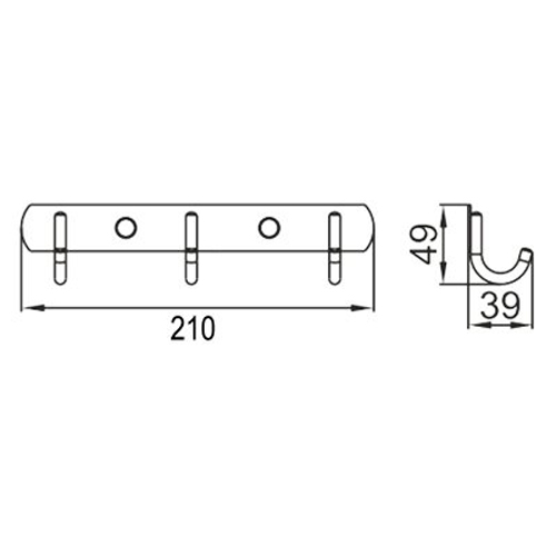Планка с 3-мя крючками Ledeme L70202-3
