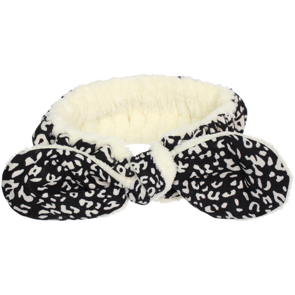 Повязка на голову косметическая "ДАЙМОНД РУШ", леопард, цвет бежевый, черный и коричневый, 20*5.5см (ZIP пакет)