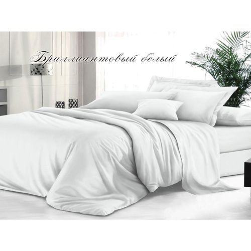 Пододеяльник 1,5 спальный 143х215 см, гладкокрашеный сатин, бриллиантовый белый