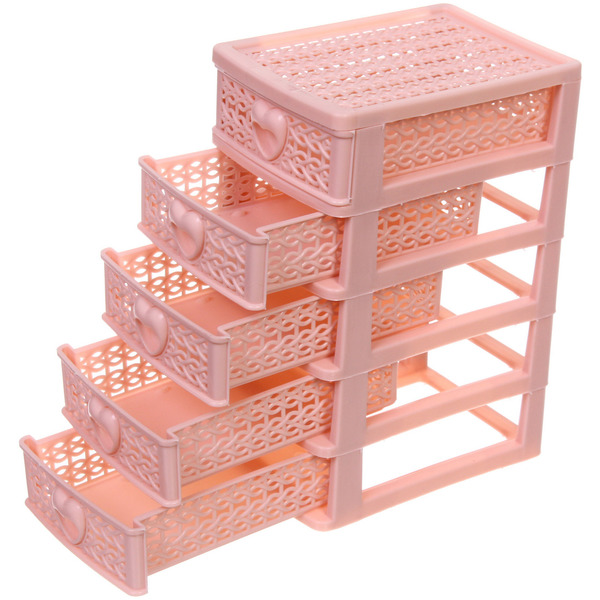 Комод малый "ПАЛЕРМО", цвет пудровая роза, 5 отделений, 13*9*18,5см