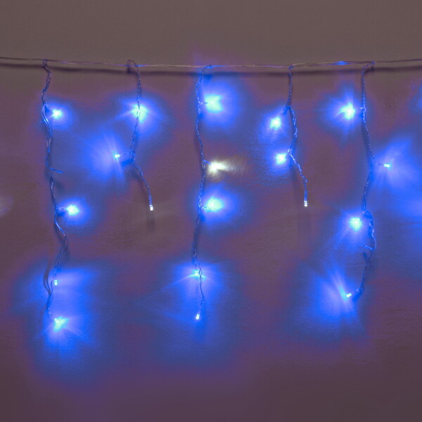 Гирлянда для дома БАХРОМА "Мерцание" ш1,5м* в30/50см 48 ламп LED, прозрачн.провод, авторежим, IP-20, Синий/Белый мерцает