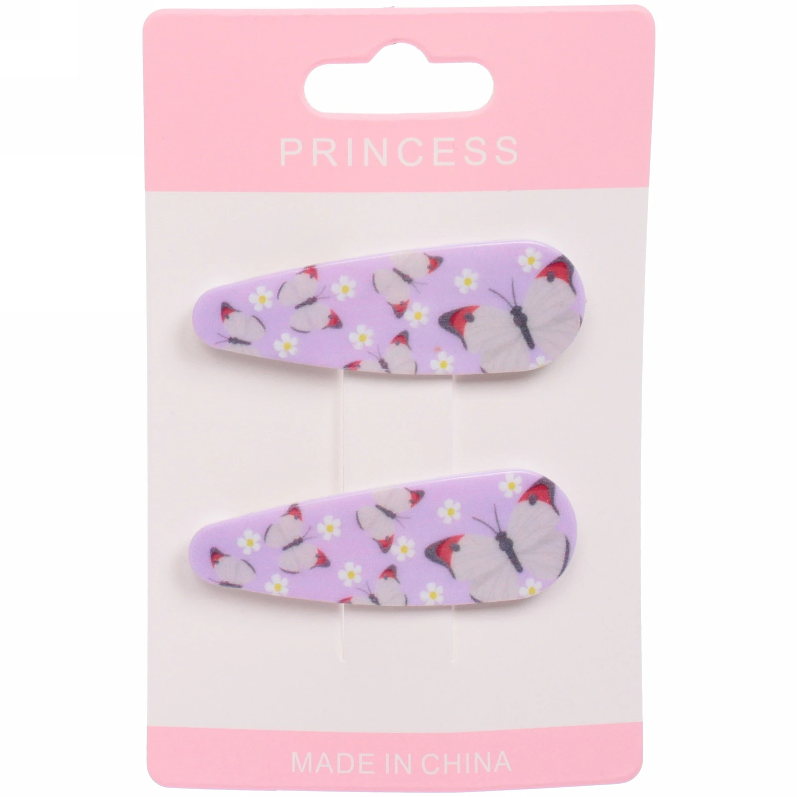 Зажимы для волос детские 2шт "Happy smile", бабочки, микс 6 цветов, 5,5*1,5см