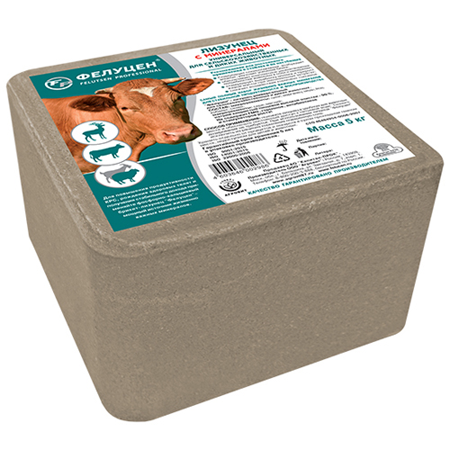 Солебрикет Фелуцен лизунец универсальный для с/х и диких животных 5кг, брикет, 2/2