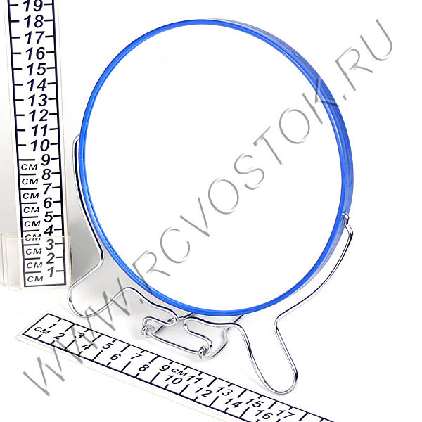 Зеркало настольное в металлической оправе "Практика" круг, подвесное, двухстороннее, с увеличением d-17см