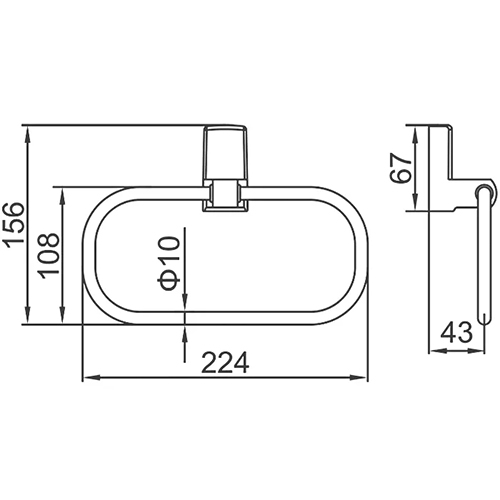 Полотенцедержатель овальный Ledeme L30304U графит