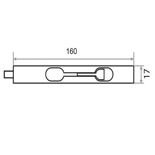 Ригель дверной Trodos L160 торцевой, хром