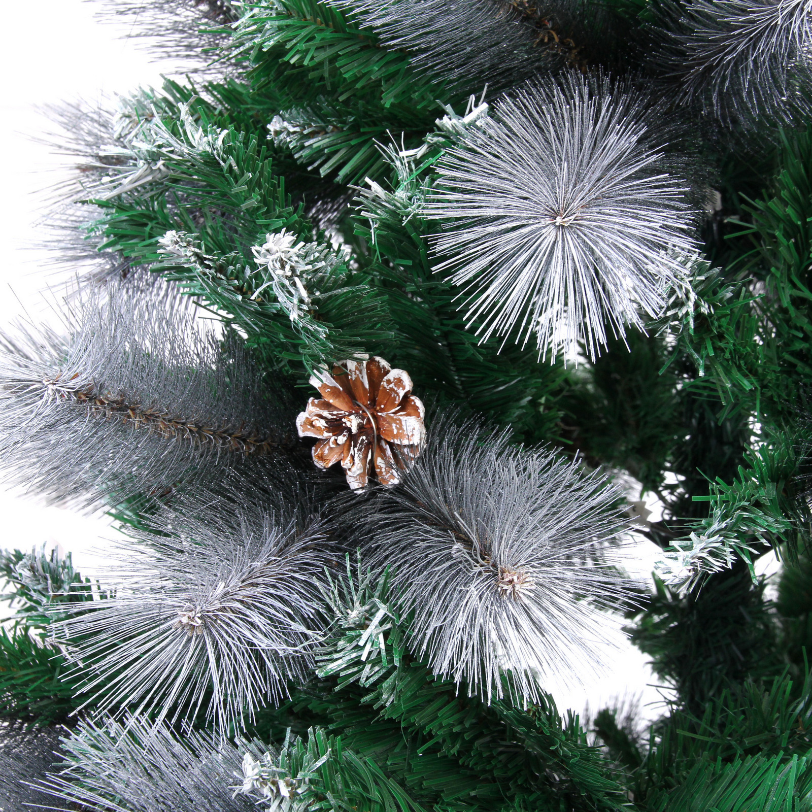 Ёлка "Богемия" 210 см, ПВХ+Леска, шишки, белое напыление (960 веток)