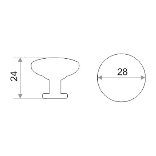 Ручка-кнопка мебельная Trodos "9095" алюминий, хром матовый