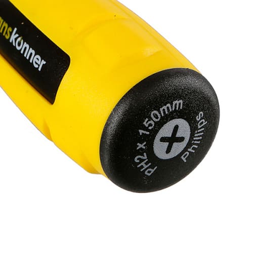 Отвертка крестовая 2х150 алмазный наконечник твердость 59 HRC, S2 Hanskonner HK1040-16-PH2-150