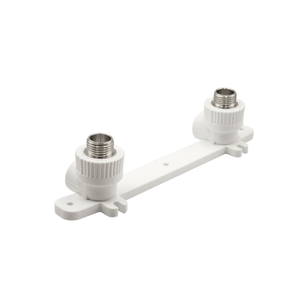 Уголок комб. нар 20х1/2'' с креплением двойной EVER® plast БЕЛЫЙ (Россия)