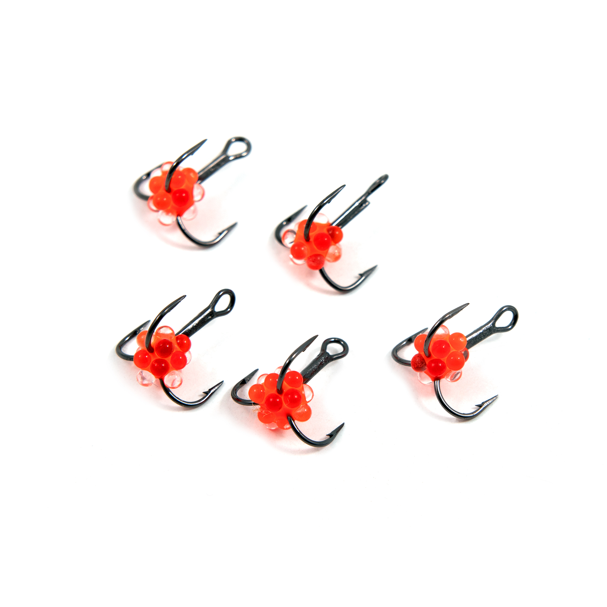 Крючок-тройник ЯМАН с икринкой, размер 14 (INT), цв. ФК (5 шт.)