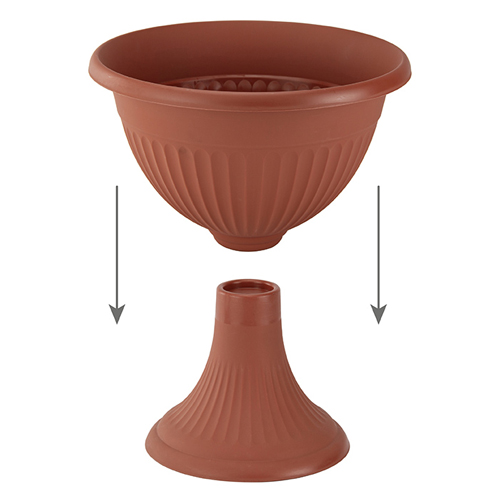 Кашпо-вазон 12 л IDEA ЛИВИЯ М 3207, 370 мм, низкий, терракотовый