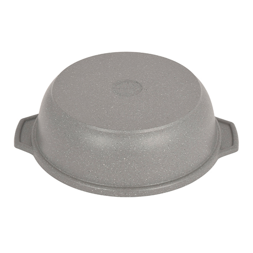 Кастрюля-жаровня Kukmara 3 л со стеклянной крышкой, антипригарное покрытие, светлый мрамор