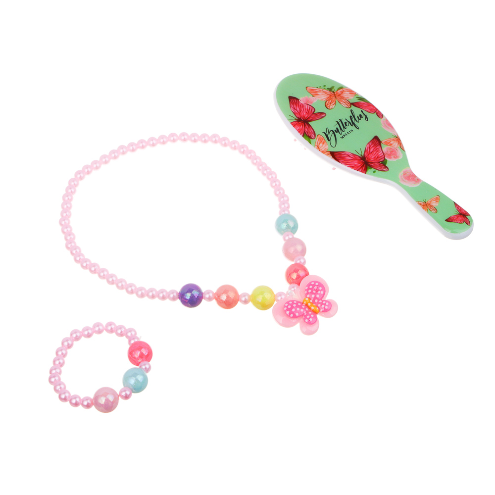 BY Русские супергерои Набор детской бижутерии в рюкзаке 19х14х5см: бусы, браслет, расческа, 3 диз.