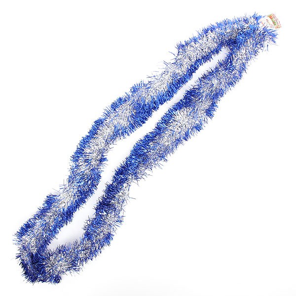 Мишура 2м 9см "Серебряный блеск" синий