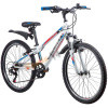 Велосипед Novatrack 24" EXTREME,сталь.рама 10"белый 6скор.TY21/RS35/SG-6SI,V-brake(рост 135-150см)