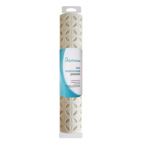 Ковер антискользящий Delphinium коллекция "7040" 70х40 см, белый