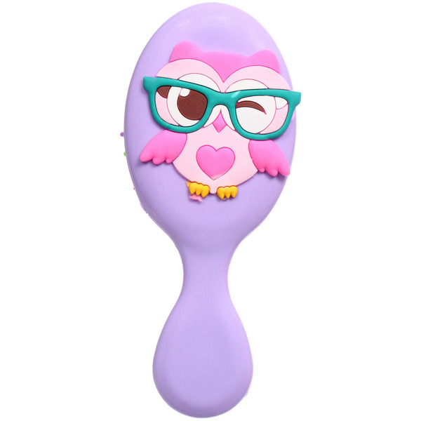 Расческа массажная детская "МИЛА", сова, цвет фиолетовый, 14*5,5см (блистер)