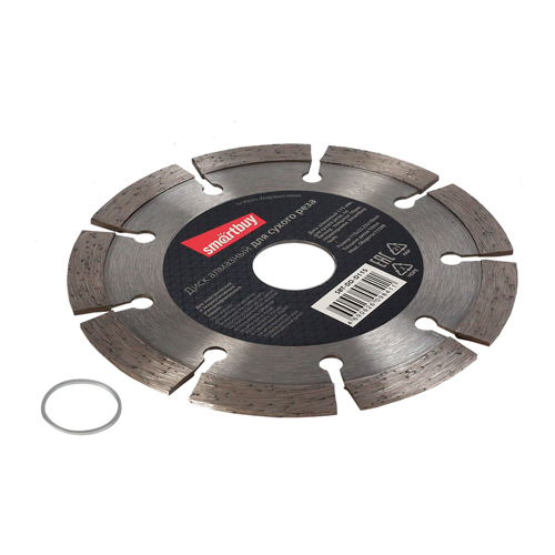 Диск алмазный 115 мм, для сухого реза, по бетону, 2 мм, переходники, Smartbuy tools