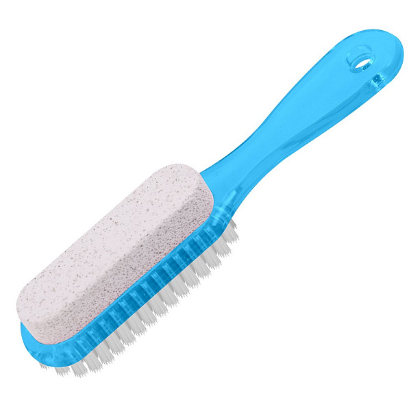 Щеточка для ног с пемзой. Длина 17 см. 2 цв