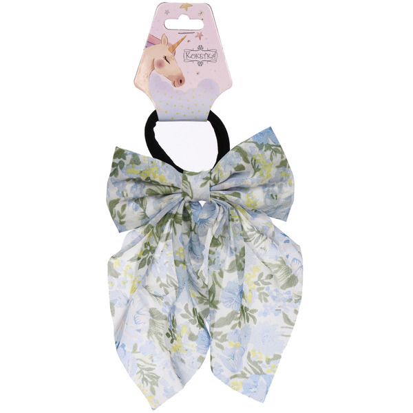 Резинка для волос "ПЕРСЕЯ", пионы, микс 4 цвета, d-5см/11*17см (подвес Кокетка Единорог)