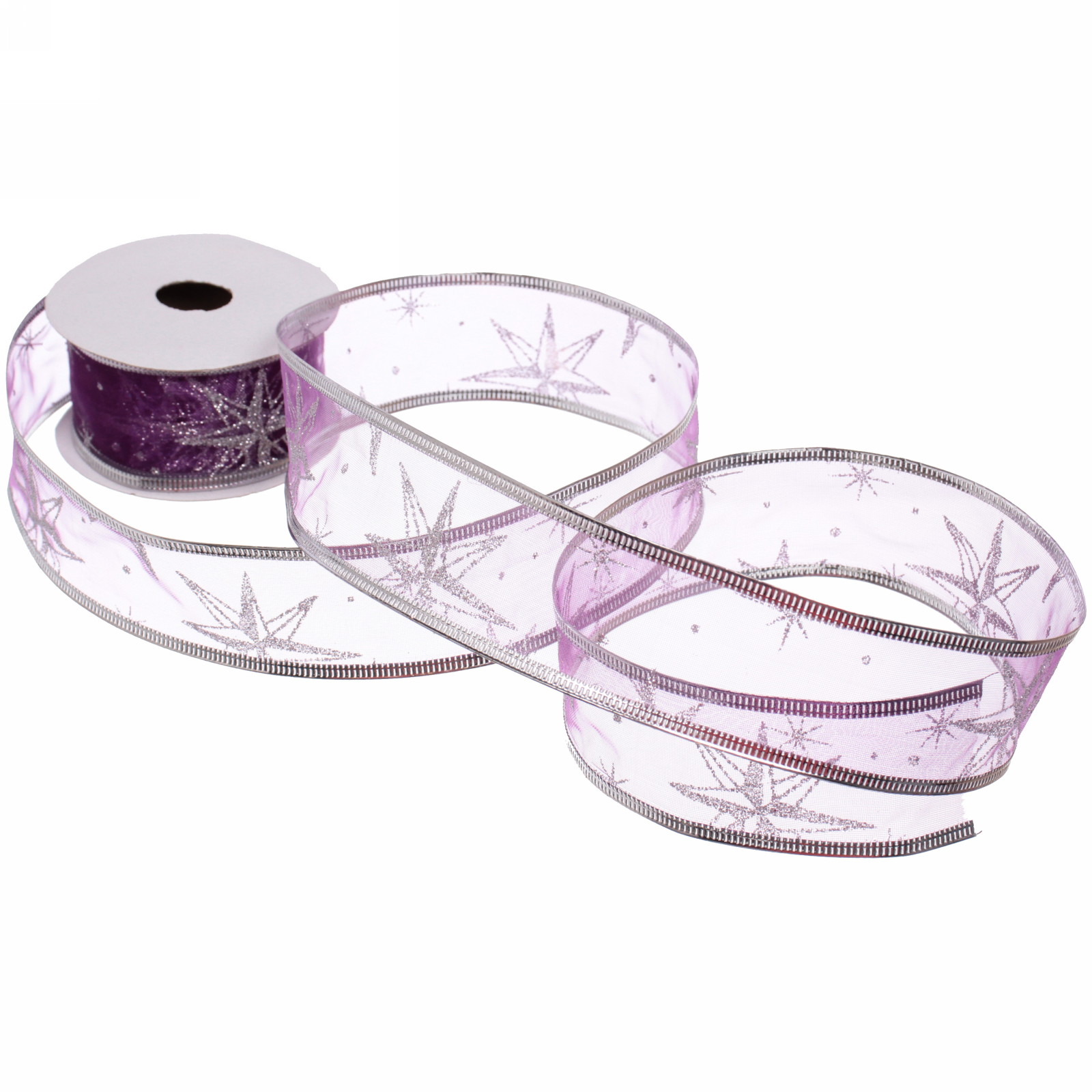 Лента для декорирования "Изящная" 4 см, 2,7 м, Фиолетовый (микс дизайнов)