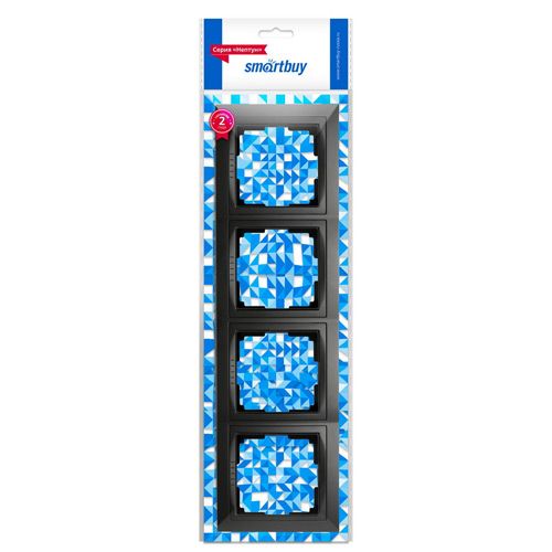 Рамка 4-местная пластик черная "Нептун" (SBE-05b-Plastic-FR-4)