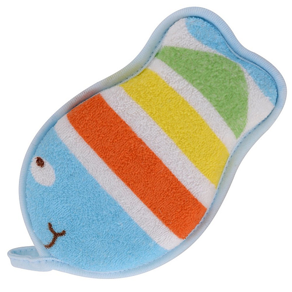 Мочалка * "Рыба-Полосатик". Размер 14х9х2 см.