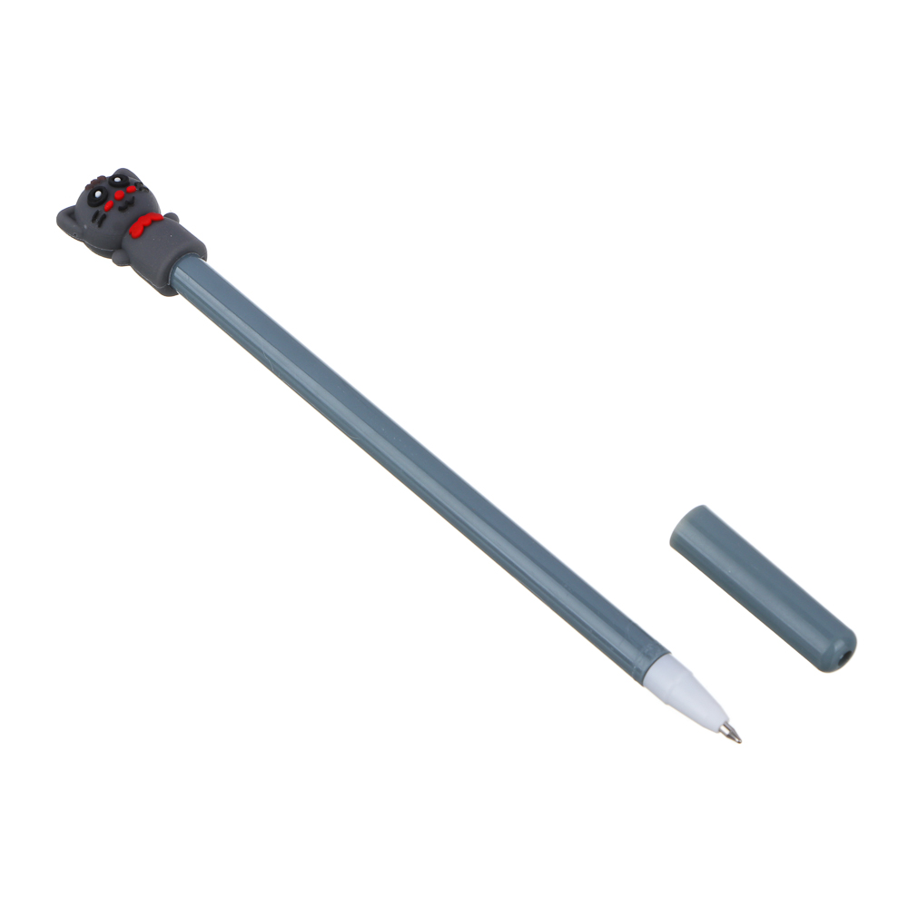 Ручка шариковая синяя в форме котика, корпус 17,5 см, 4 дизайна