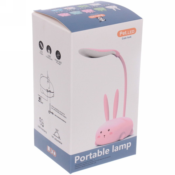 Настольная лампа "Marmalade-Зайчик" LED 9,2*6,8*28,5см USB 3.w 5v, Розовый