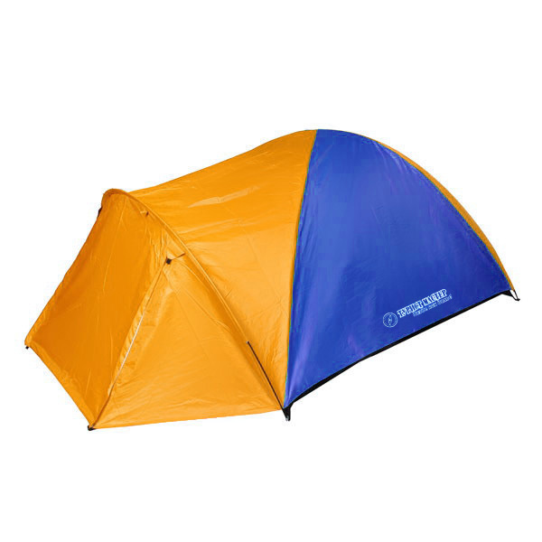 Палатка туристическая Кама-4 двухслойная, (240+80)*210*130 см, цвет оранжево-синий