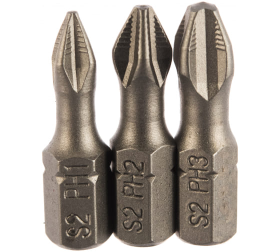 Набор бит "Quadro Torsion" №1 Ph1,2,3-25 мм (3 шт/уп)