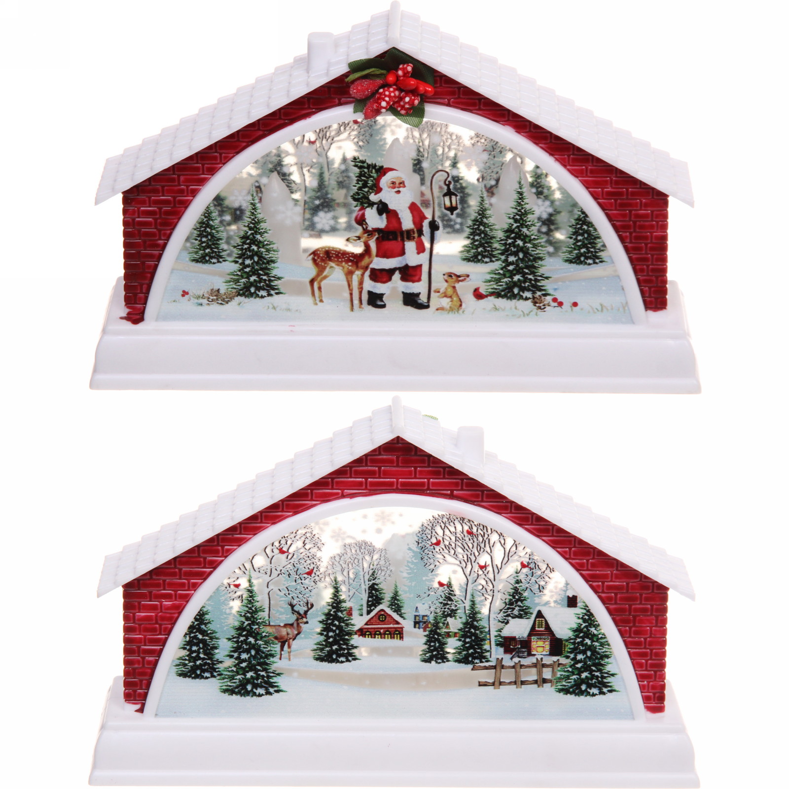 Сувенир с подсветкой "Домик с сказочными гостями" 15,5*4*9,5 см (работает от 2х батареек ААА)