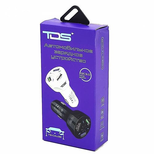 Зарядное устройство авто USB TDS TS-CAU32 (QC3.0,7000mA), белый Зарядное устройство авто USB TDS TS-CAU32 (QC3.0,7000mA), белый