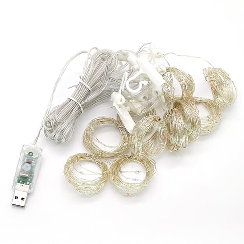 Гирлянда-штора LED Огонек OG-LDG09, 3х3 м, 300 ламп, USB, белая холодная