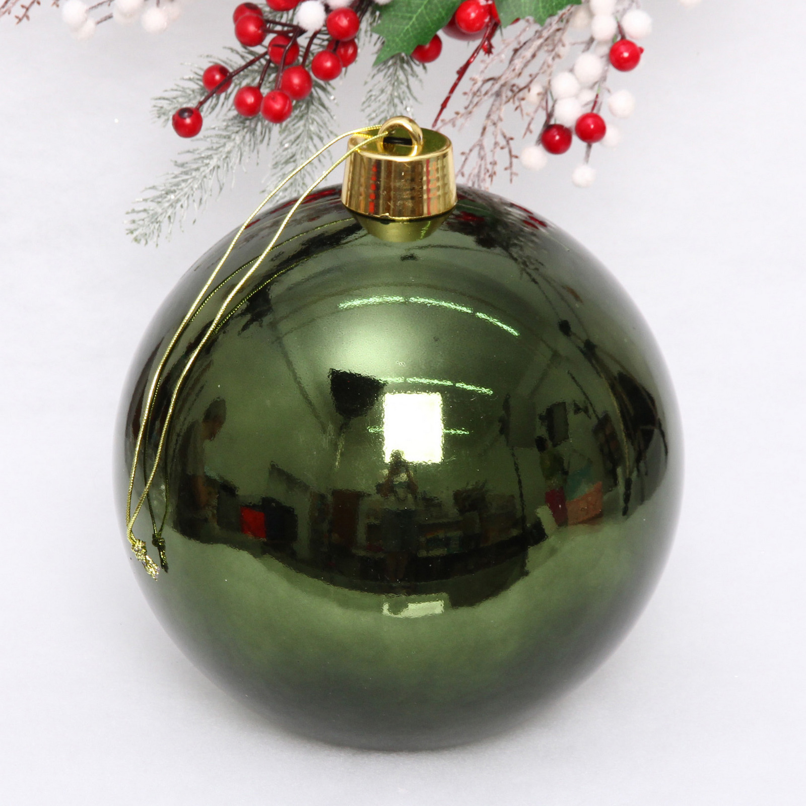 Новогодний шар 25 см "Глянец", изумруд