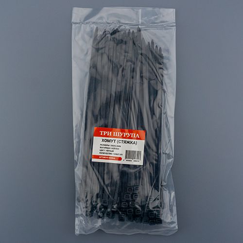 Хомут, стяжка, 200х4,5 нейлон черный 100шт/уп, 1/200