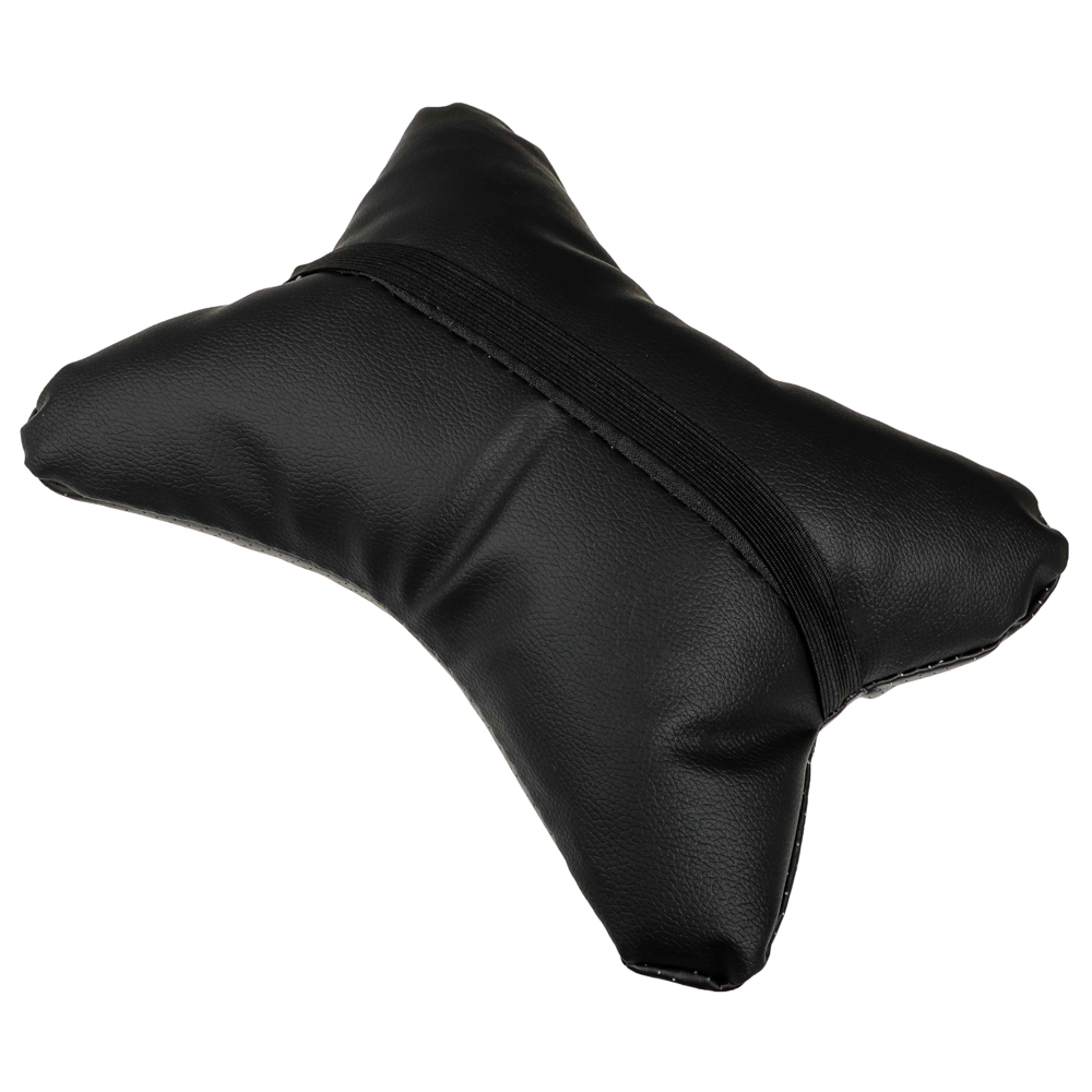 NEW GALAXY Подушка на подголовник "косточка" перфор.экокожа, 29x23см, черная