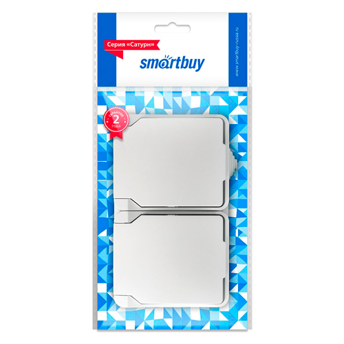 Розетка 2-местная с заземлением 16А с крышкой, IP54, белая, "Сатурн" (SBE-04g-16-S2-Z)