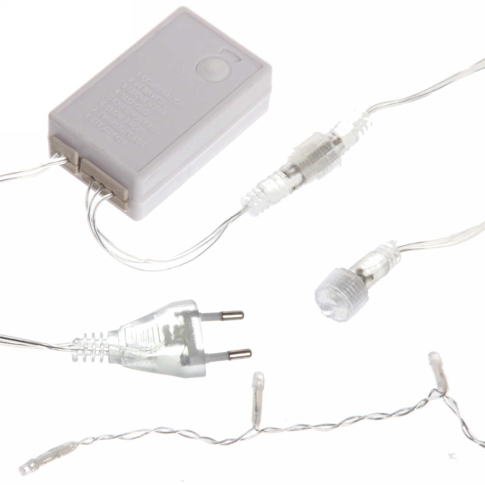 Гирлянда для улицы ЗАНАВЕС ш2* в1,5 м 320  ламп LED, прозрач.пров, 8 реж.,IP-54, Теплый белый (возможность соединения)