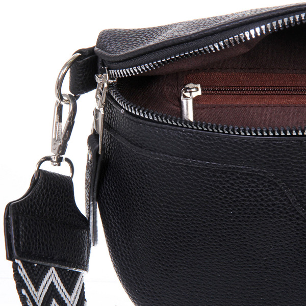 Сумка женская через плечо "ИМАНИ", цвет черный, три кармана, 24*19*7*5см (лейбл Ultramarine)