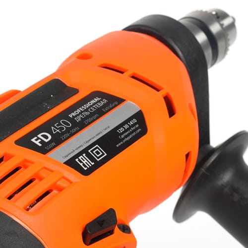 Дрель электрическая PATRIOT FD 450, без удара, 550 Вт, 0-2700 об/мин, ключевой патрон