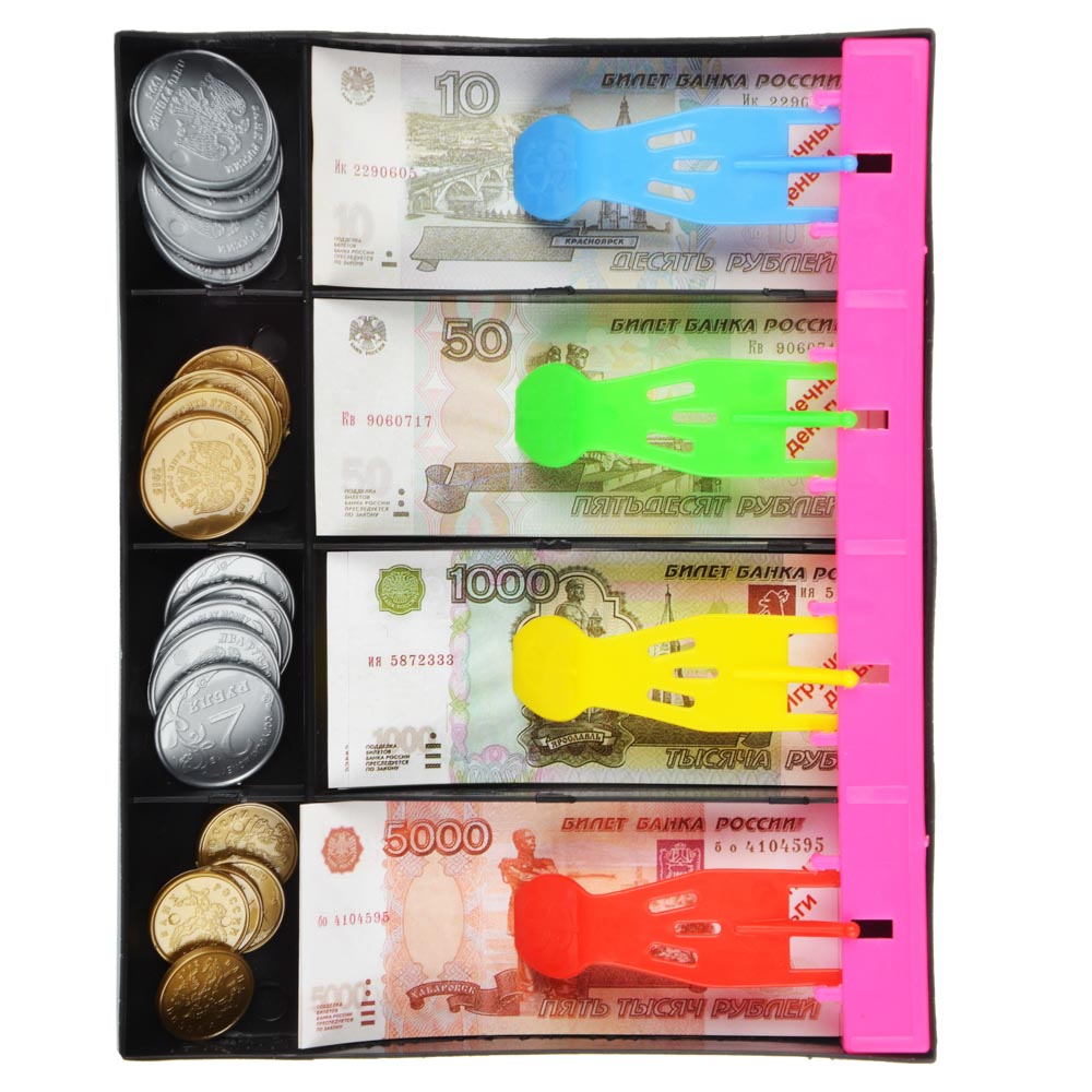 Набор игровой "Играем в магазин" русские деньги ИГРОЛЕНД, АБС, 17,2х28,5х2 см
