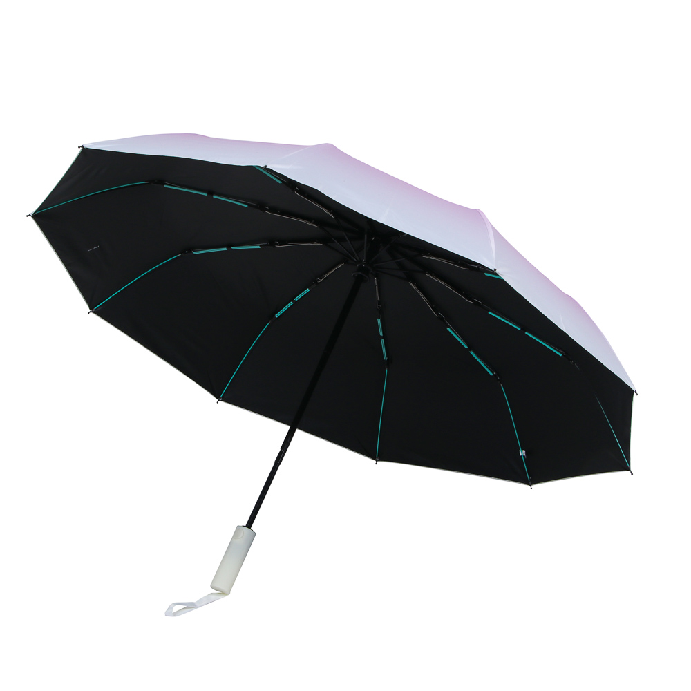 Зонт автомат, усиленный, стекловолокно, металл, пластик, ПЭ, винил, d103см, 10 спиц, 4 цвета
