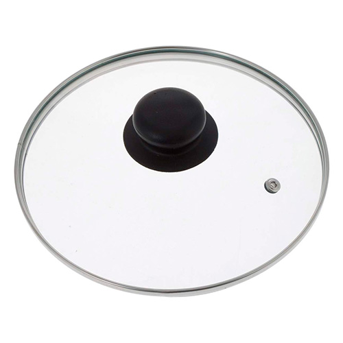 Крышка 18см с ручкой стеклянная с метал/обод низ. TIMA, Россия, 1/30
