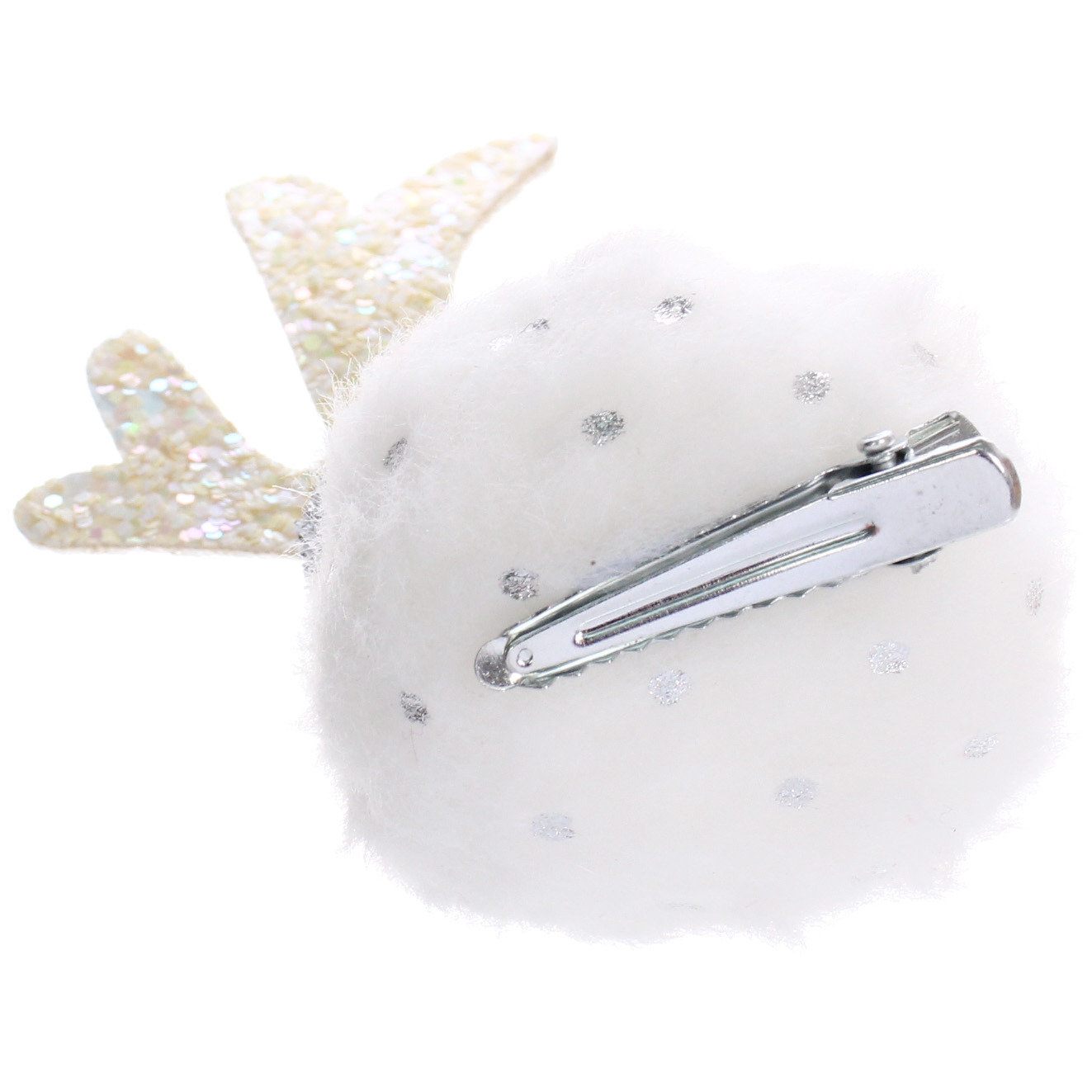 Зажим карнавальный для волос 2шт. "Бантик - Рожки олененка" 8 см, Белый