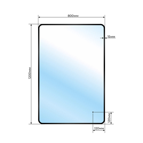 Зеркало с LED-подсветкой TOPPUS MONACO, 80х120 см, бесконтактный сенсор, черный декор, горизонтально/вертикально