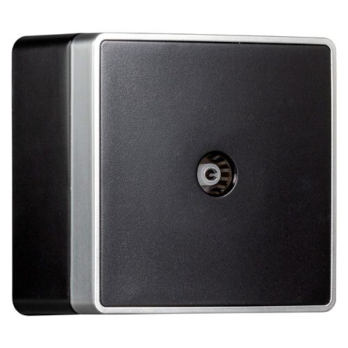 Розетка телевизионная 1-местная 75Ом  5-862МГц черная "Сириус" (SBE-07b-S1-TV)